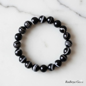 Pulsera Artesanal de Ágata Natural con Cuentas, Pulsera de Perlas y Cristales Curativos, Venta al por Mayor desde India - Product Image 1