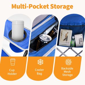 Sedia da Campeggio Pieghevole Imbottita Extra Large con Portabicchieri e Borsa Termica, Telaio in Acciaio 5000 LBS, Portatile per Esterni - Product Image 5