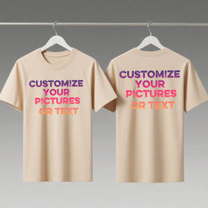 T-shirt personnalisé avec impression avant et arrière, votre propre logo, texte, photo, cadeau premium pour homme - Product Image 1