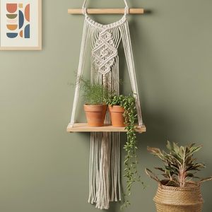 MORE Natural Handwoven Cotton Indian Bohemian Macrame <b>Wall</b> Hanging for Bedroom Hallway Kids & Teen Rooms All Occasions - Product Image 1