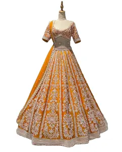 FULPARI BollywoodStyle vêtements de mariée Malabri soie Lehenga Choli avec Dupatta pour vêtements de mariage acheter chez le fournisseur en gros