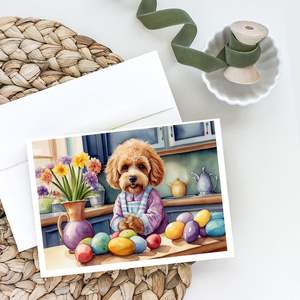 Whimsical <b>Easter</b> Cockapoo Greeting <b>Cards</b> <b>Pack</b> 8 A7 Size 5x7 Blank Note <b>Cards</b> Envelopes for Decorating for Holidays Special - Product Image 2