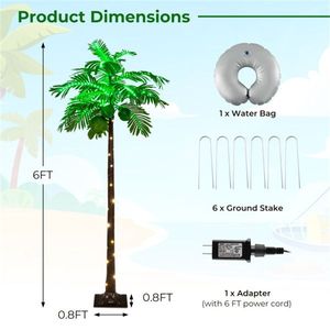 6 Feet Hawaiian Style LED Lighting Artificial Palm Tree - Product Image 3