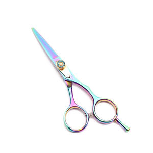 Tijeras de Barbero de Acero Inoxidable de Alta Calidad con Mango Recubierto de Acero Inoxidable, Punta de Cuchilla Recta para Diestros, para Peluquería y Estética - Product Image 1