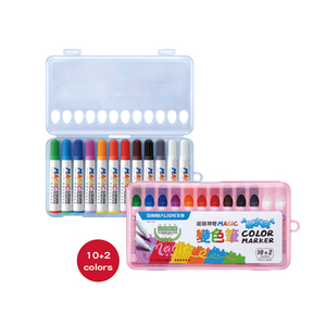 SIMBALION Magic Color Marker, ensemble de 12 marqueurs artistiques à encre à base d'eau, amusants et adaptés aux enfants, qui changent de couleur - Product Image 1