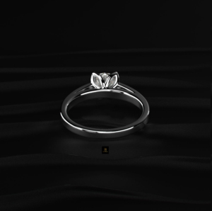 Anillo de Lujo con Diamante Cultivado en Laboratorio de 0.5 Ct, Corte Redondo, Diseño Floral con Pavé, Certificado IGI, Color D a F, Claridad VVS1, Joyería Nupcial - Product Image 4