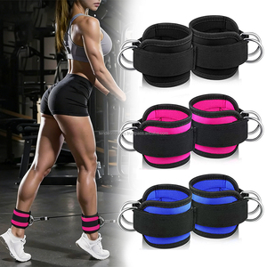 Accessoires de gym personnalisables avec logo : Sangles de cheville réglables pour exercices de fessiers, rembourrées en Spandex et Nylon, protection de câble - Product Image 6