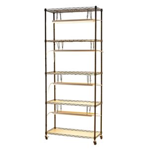 Scaffale per Piante a 5 Livelli da Interno, Alto 71 Pollici, con Luce LED T5 da 80W, Timer 4/9/14H e Ruote, Timer 9/14/22H - Product Image 4
