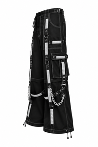 Pantalon gothique pour homme avec poche cargo, coupe décontractée unisexe, plusieurs poches, respirant, taille haute, pantalon de mode alternative - Product Image 3