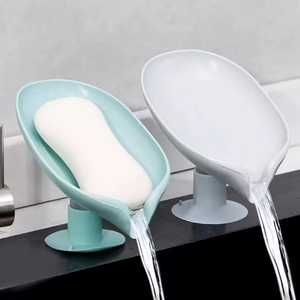 Support à Savon Drainant en Forme de Feuille avec Ventouse, Boîte à Savon Personnalisable avec Logo, Nouveau Design de Qualité Supérieure - Product Image 1