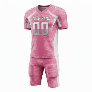 ชุดยูนิฟอร์มอเมริกันฟุตบอลแบบระบายอากาศได้ดี พิมพ์ลายตามสั่ง พร้อมกางเกงขาสั้น ตำแหน่งโลโก้ด้านหน้า ผลิตจากโพลีเอสเตอร์ 100% ป้องกันแบคทีเรีย - Product Image 2