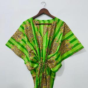 Latest Collection Kaftan Dresses Half Sleeves Comfortable Cotton From India Printed Kaftan Beach Cover <b>Up</b> Boho Kaftan Dress - Product Image 1