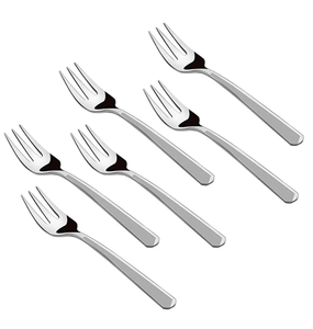 Fourchette à dessert en acier inoxydable, 4 dents, finition miroir, argentée, compatible lave-vaisselle, à prix avantageux - Product Image 4