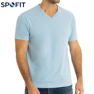 T-shirts décontractés personnalisés à manches courtes et col en V pour garçons, fabrication en usine, t-shirts d'été surdimensionnés de haute qualité pour hommes en vente, OEM - Product Image 5