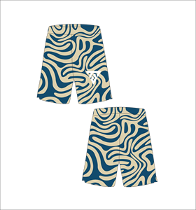 Shorts de basketball personnalisés pour hommes en mesh sublimé, séchage rapide, entraînement, gym, fitness, sport, bleu beige, motif tourbillon, short de course - Product Image 1