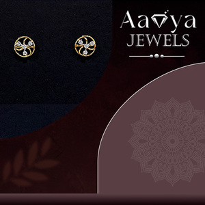 Boucles d'oreilles en diamant de laboratoire 0,12 carat, design spécial pour la Journée de la Femme, clarté VVS-VS, certifiées HRD, or massif 9 carats, taille brillant - Product Image 3