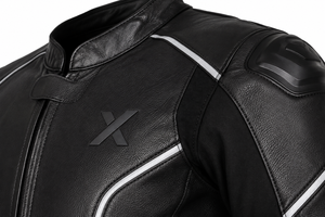 Traje de Motocicleta de Cuero de una Pieza con Detalles Reflectantes |   Negro Azul Marino |   Fabricante OEM ODM |   Diseño de Calidad Premium |   Carreras - Product Image 3