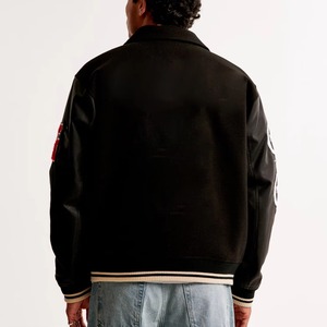 Hot Selling Men's Oversized Varsity Jacket Canvas <b>Waterproof</b> <b>Winter</b> <b>Coat</b> with Front Embroidered Logo Custom Baseball <b>Coat</b> 2027 - Product Image 2