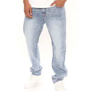 Jeans de Pierna Recta para Hombre, Tallas Grandes, Personalizados, de Alta Calidad, Lavados, 100% Algodón, Colores Personalizados, Pantalones de Moda - Product Image 3