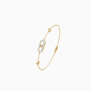 A Dainty 0.28 Ct Lab Grown Diamond Move Classic Pave Bracelet In 9K Yellow White And Rose <b>Gold</b> - Product Image 3