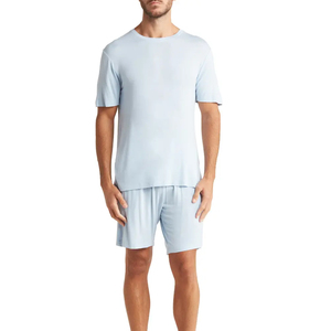 Custom Logo Eco-Friendly 100% Cotton Regular Fit Men Summer Shirt Shorts Street Style <b>Set</b> with Short Sleeve T-Shirt and Shorts - Product Image 1