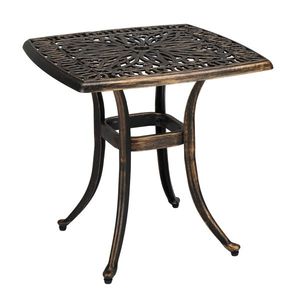 Tavolo da Giardino Quadrato in Alluminio Pressofuso Bronzato da 21,3 Pollici - Product Image 3