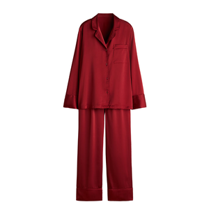 Conjunto de Pijama Casual Elegante de Satén para Mujer, Diseño ODM, con Botones, Secado Rápido y Transpirable - Product Image 1