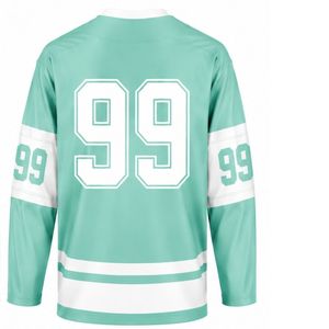 Camiseta de Hockey sobre Hielo Verde Menta para Hombre, Manga Larga, Poliéster, Ropa Deportiva para Entrenamiento de Equipos - Product Image 2