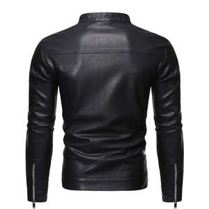 Chaqueta de Cuero Sintético PU de Alta Calidad para Motociclistas, Estilo Clásico, Corte Ajustado, Resistente al Viento, Color Negro, para Hombre - Product Image 4