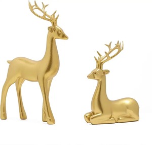 Estatua de Antílope de Latón Dorado, Figura de Animal con Cuernos, Decoración de Mesa para el Hogar, Escultura Duradera para Sala de Estar, Dormitorio - Product Image 6