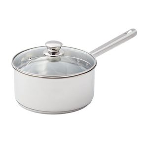 Casserole en acier inoxydable de 3 Qt compatible avec l'induction, avec couvercle - Product Image 1