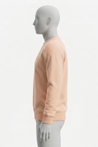 เสื้อสเวตเชิ้ตคอกลมสีพีชสำหรับผู้ชาย ทรงปกติ ผ้าถัก 100% คอตตอน สีพื้น สวมใส่สบายๆ สำหรับฤดูใบไม้ร่วง - Product Image 3