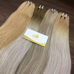 ผมต่อเวียดนามแท้ 100% เรมี่ เกรดพรีเมียม สีดำ/น้ำตาล  จัดเรียงเกล็ดผม  แบบเย็บด้วยเครื่อง  ฟอกสีแล้ว  ความยาว 8''-32'' - Product Image 1