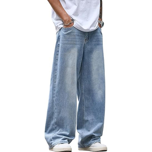 Vaqueros holgados de mezclilla vintage lavada para hombre, estilo urbano, corte recto, para todas las estaciones - Product Image 1
