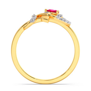 Pear Shape Color Stone Floral Diamond Ring - Product Image 2