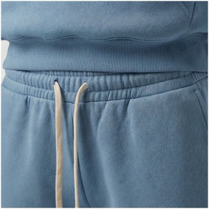Women's Light Blue Hooded Tracksuit Set 2-Piece <b>Fleece</b> <b>Sweatshirt</b> and Jogger Pants with Geometric Design Casual Autumn Wear - Product Image 5