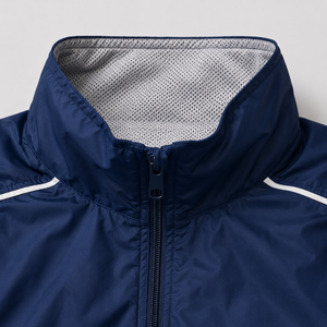 Men's Blue <b>White</b> Color Blocking Sporty Racer Jacket <b>Quarter</b> <b>Zip</b> Stand Collar Windproof Polyester Outerwear Autumn Wear - Product Image 4