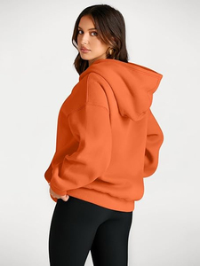 Sudadera con Capucha Extra Grande de Color Sólido Personalizada para Mujer, Sudadera con Hombros Caídos, Logotipo Impreso, Marca Privada OEM ODM - Product Image 2