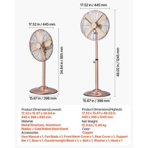 Ventilatore a piantana industriale oscillante da 16 pollici a 75 gradi, regolabile in altezza, con 3 impostazioni di velocità e alta potenza - Product Image 5