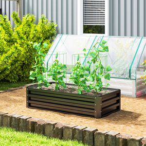 Fioriera in Metallo Zincato 4 X 2 X 1, Letto Rialzato per Coltivare Verdure, Fiori, Erbe e Piante Succulente, Grigio - Product Image 2