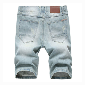 Shorts en jean déchirés pour hommes, coupe classique, décontractés, légers et confortables pour l'été, usage quotidien, vente en gros - Product Image 2
