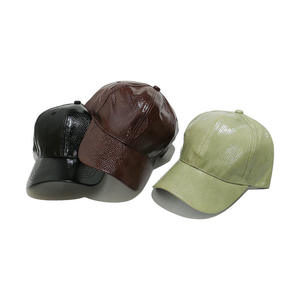 Casquette de baseball en cuir véritable avec logo personnalisé, réglable, style snapback, visière pare-soleil, décontractée, pour homme - Product Image 5