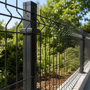 Valla de seguridad de malla de alambre soldada negra con diseño de doble V, postes metálicos, panel de valla exterior para jardín - Product Image 6