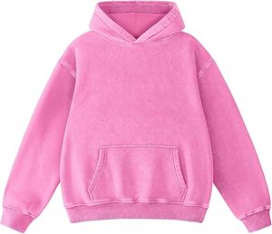 Sudadera con capucha rosa vintage desgastada – Sudadera unisex de corte holgado estilo streetwear con capucha para hombre - Product Image 1