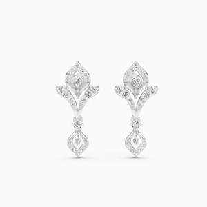 Pendientes de Flor con Diamantes de Corte Brillante Chapados en Oro Rosa de 14K, Diseño de Lazo con Perla de Agua Dulce, Clásicos, Modernos y de Lujo - Product Image 3