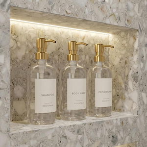 Distributeur de savon mural 3-en-<span class=keywords><strong>1</strong></span> automatique et manuel OEM 300-500 ml pour hôtel et maison – Gel douche, shampoing, après-shampoing - Product Image 5