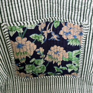 Sac fourre-tout en coton matelassé à motifs floraux avec sac de voyage rayé, style bohème, ouvert sur le dessus, pour femmes, toutes saisons - Product Image 4