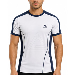 Camisetas Deportivas Casuales para Hombre, Ajustadas, de Manga Corta, Cuello Redondo, Elásticas, para Gimnasio, Entrenamiento, Ropa Deportiva al por Mayor - Product Image 3