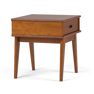 Tavolino da salotto Draper in teak marrone stile Mid-Century, elegante comodino - Product Image 3