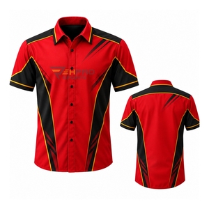 Chemises personnalisées avec logo d'équipe de course F1, chemises pour équipe de box, manches courtes, vêtements de sport automobile, chemises de course personnalisées à boutons. - Product Image 1